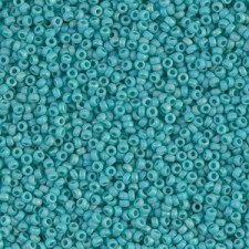 Miyuki rocailles Perlen 15/0 - Matted opaque turquoise green ab 15-412FR